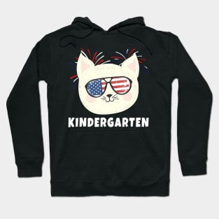 Kindergarten Cat USA Flag T Shirt Funny Back To School Hoodie